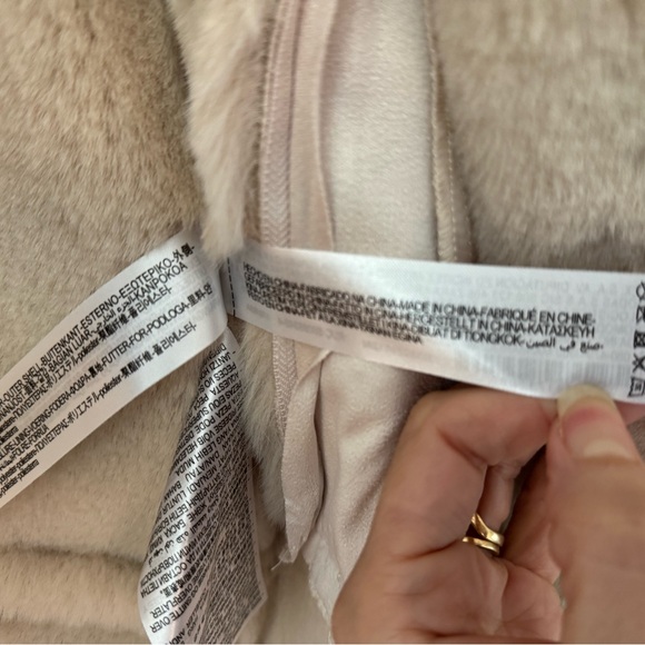 Zara Cream Faux Fur Moto Jacket - Picture 9 of 14